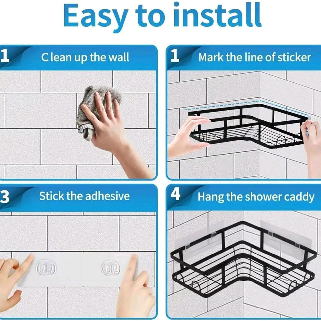طقم رفوف تنظيم للحمام - الصورة 3