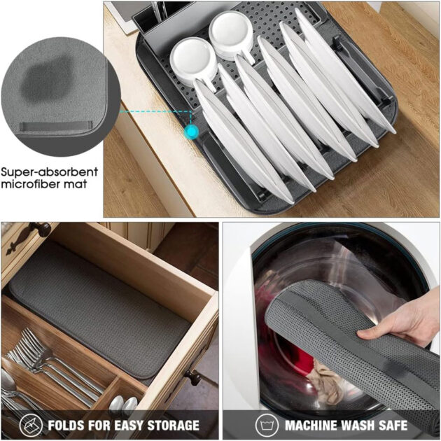 Égouttoir à vaisselle pliable