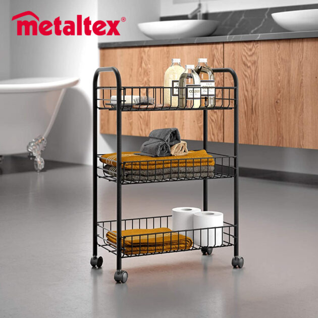 سلة الرفوف مع عجلات