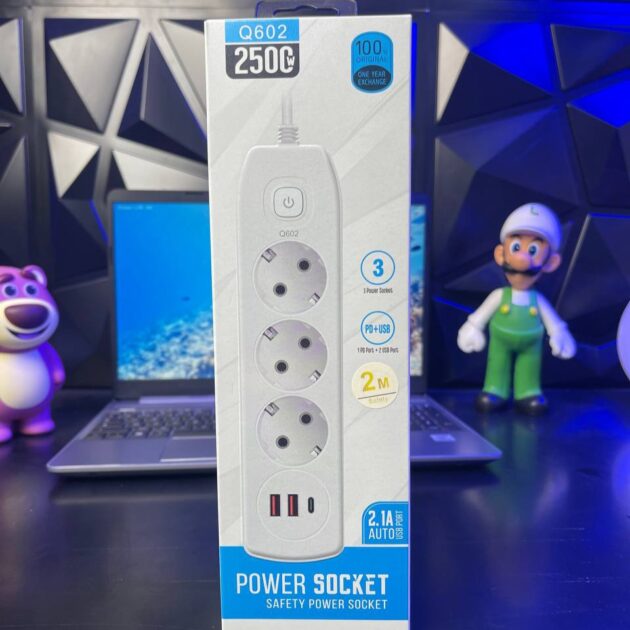 multiprise 3 ports +2usb Q-602